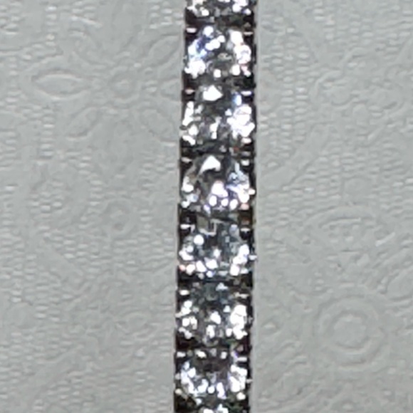 Sterling silver and CZ dangle bar post earrings - Picture 8 of 13